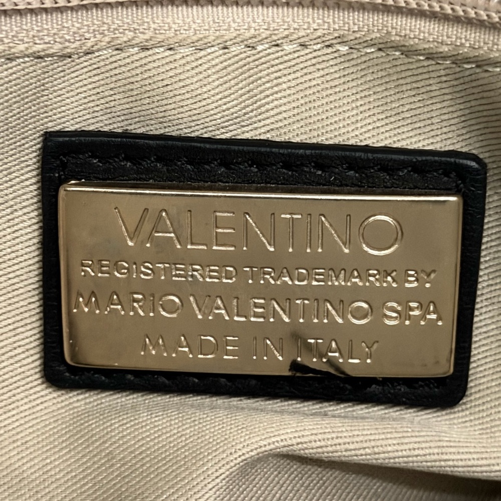 Mario Valentino Black Leather Shoulder Bag with Gold Chain - Picture 13 of 15
